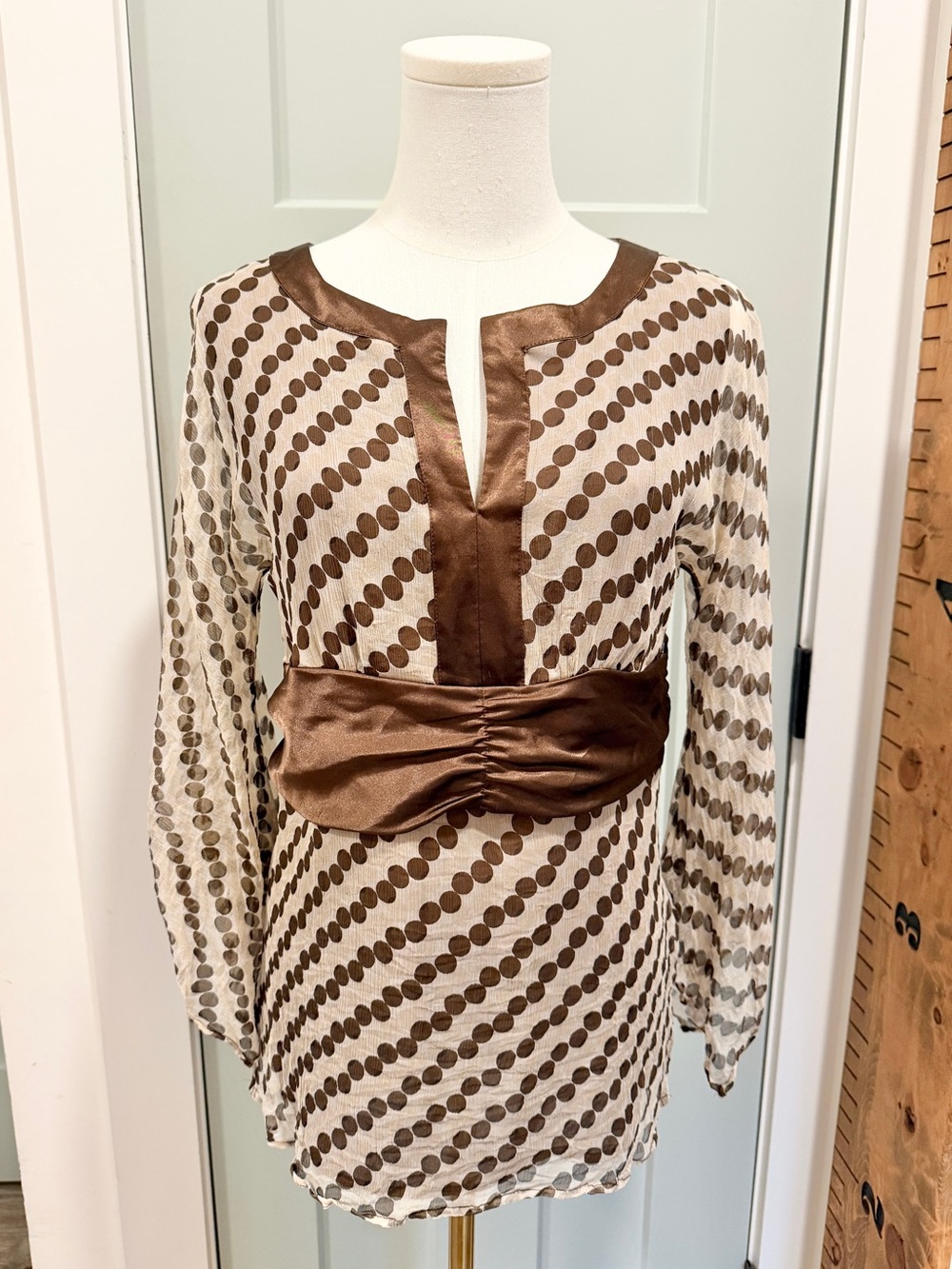 Saint Tropez West Silk Top Y2K Large Fall Woodland Fairy